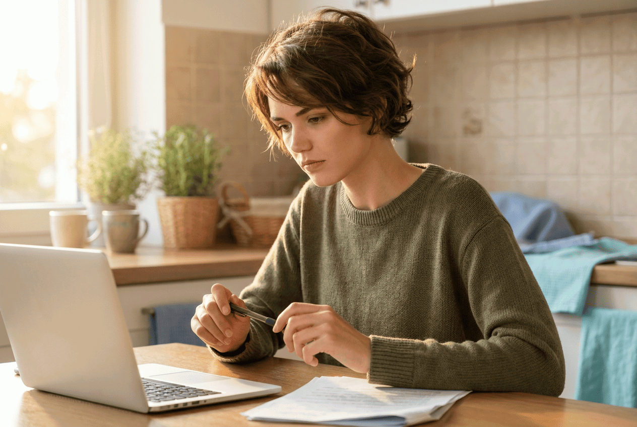 job-seeker-reviewing-paperwork-kitchen-table-macujo